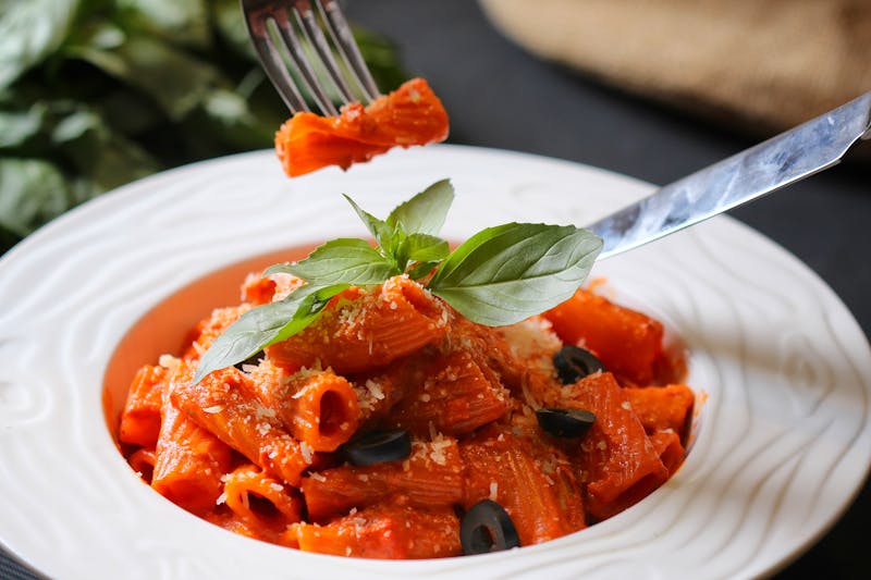 Rigatoni alla Vodka with creamy tomato sauce